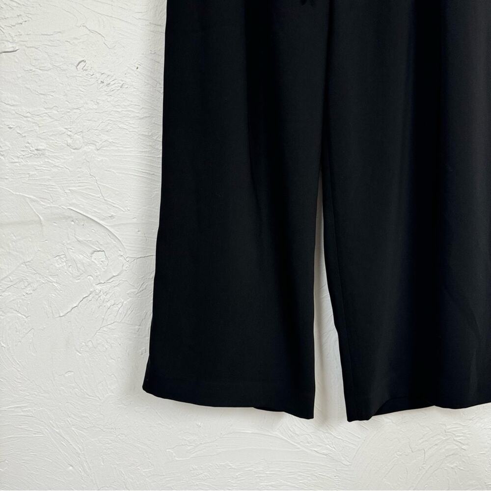 Tahari Black Wide Leg Trousers Dress Pants Women 4 Paperbag Waist Classic Preppy - Picture 2 of 12